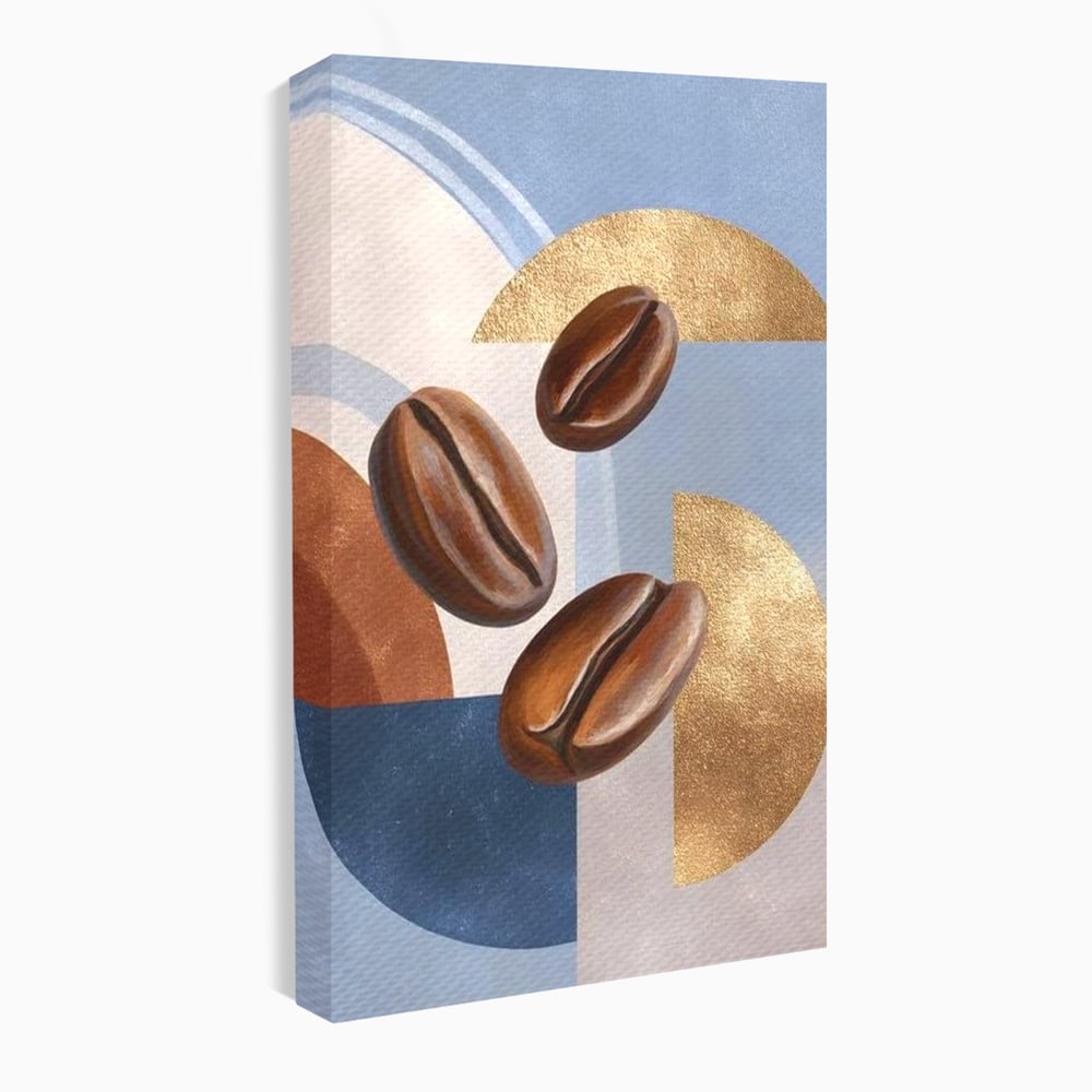 Tablou canvas cu tablou canvas cu boabe de cafea, fara rama, pe sasiu de lemn